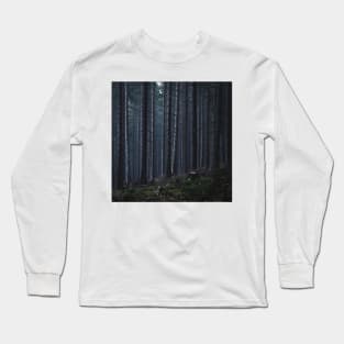 Moody Dark Forest in Misty Mountains of Czech Long Sleeve T-Shirt